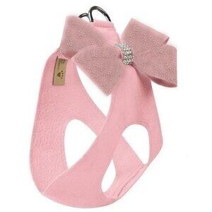 Susan Lanci Step In Harness - Puppy Pink with Pink Glitzerati Nouveau Bow Size L